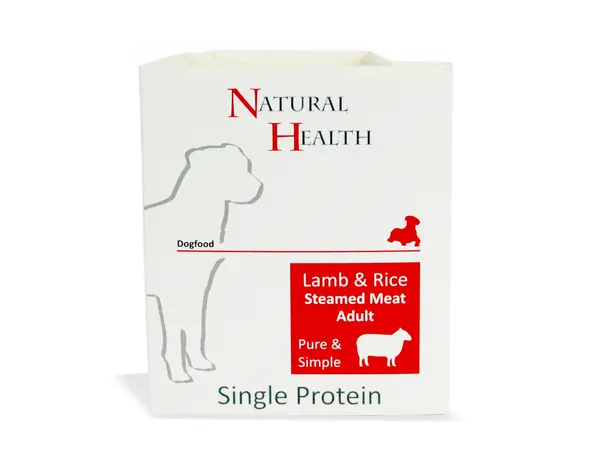 Natural Health Dog Steamed P&S Lamb & Rice  omdoos 7x 395 gram