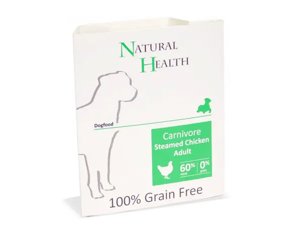 Natural Health Dog Steamed Carnivore Chicken  omdoos 7x 395 gram