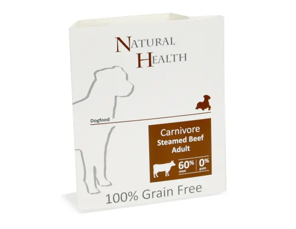 Natural Health Dog Steamed Carnivore Beef  omdoos 7x 395 gram