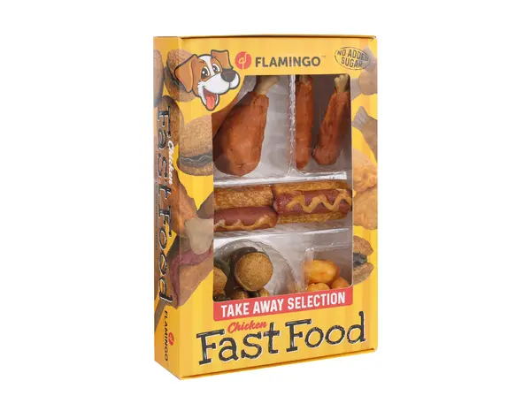 Flamingo Hondensnack Fast food box take away 260gr