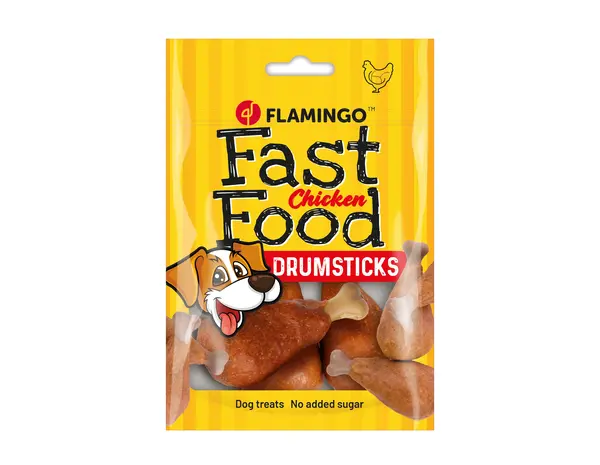 Flamingo Hondensnack Fast food drumstick met kip 3st 140gr