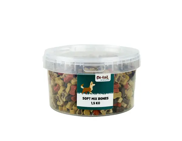 De-Tail Beloningssnoepjes Soft Mixed Bones 1,5 kg.