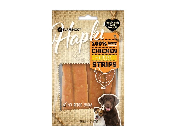 Flamingo Snack Hapki Strips met kip & kaas 85 gram