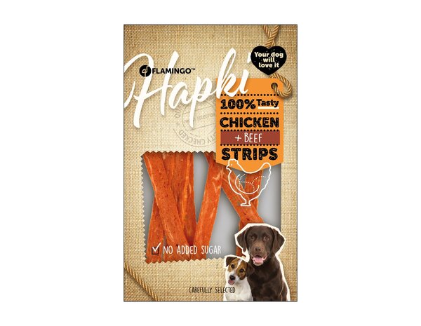 Flamingo Snack Hapki Strips met kip & met rund 85 gram