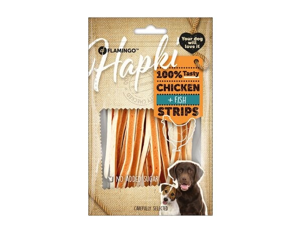 Flamingo Snack Hapki Strips met kip & vis 85 gram