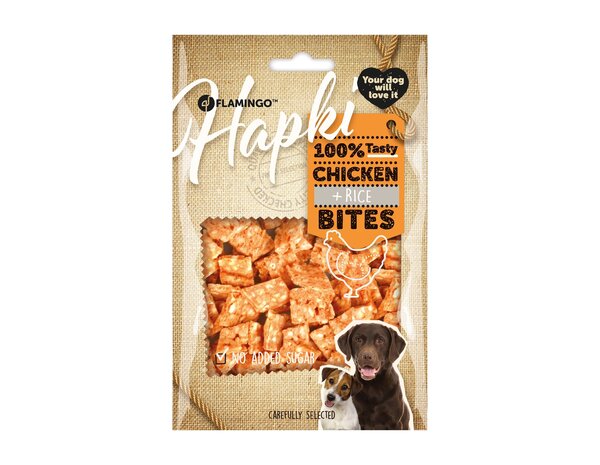 Flamingo Snack Hapki Stukjes met kip & rijst 85 gram