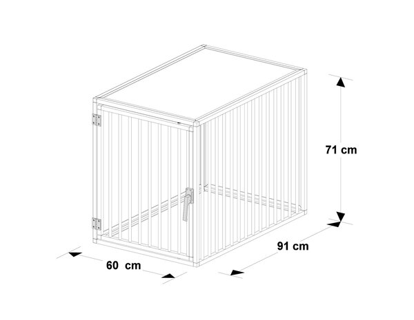Hundos Hondenbench model DK maat M Deur linksdraaiend
