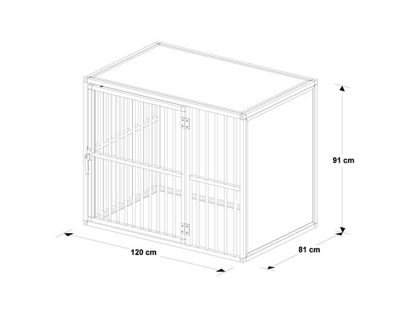 Hundos Hondenbench Model DL Maat XL Deur rechts