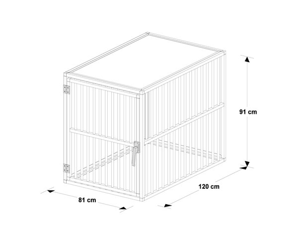 Hundos Hondenbench Model DK Maat XL Deur rechts draaiend