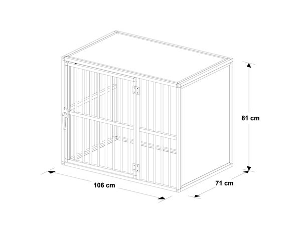 Hundos Hondenbench model DL maat L, 3 zijden dicht