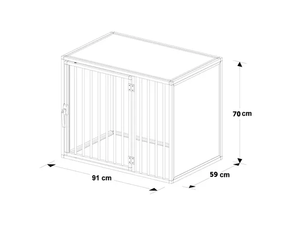 Hundos Hondenbench  model DL maat M 3 dichte wanden