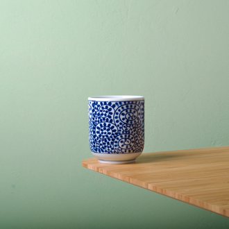 Matcha tea cup spiral