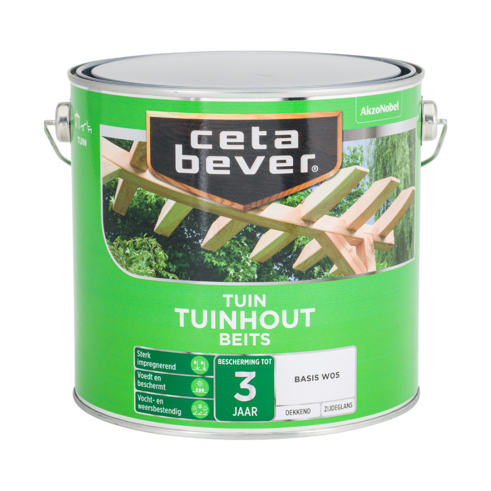 Cetabever Tuinhout Beits Dekkend Inhoud: 2.5 Liter, Kleur: Donker