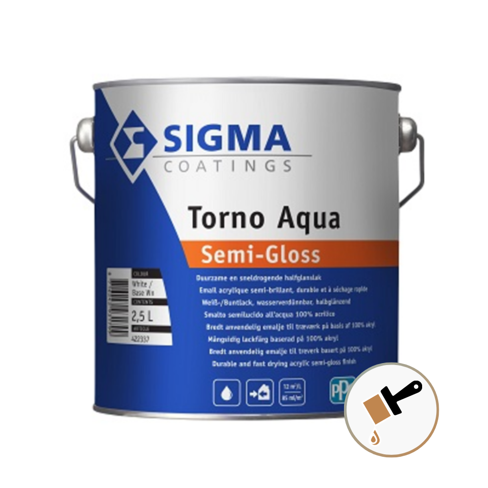 Sigma Torno Aqua Semi-gloss Inhoud: 2.5 Liter, Kleur: Donker