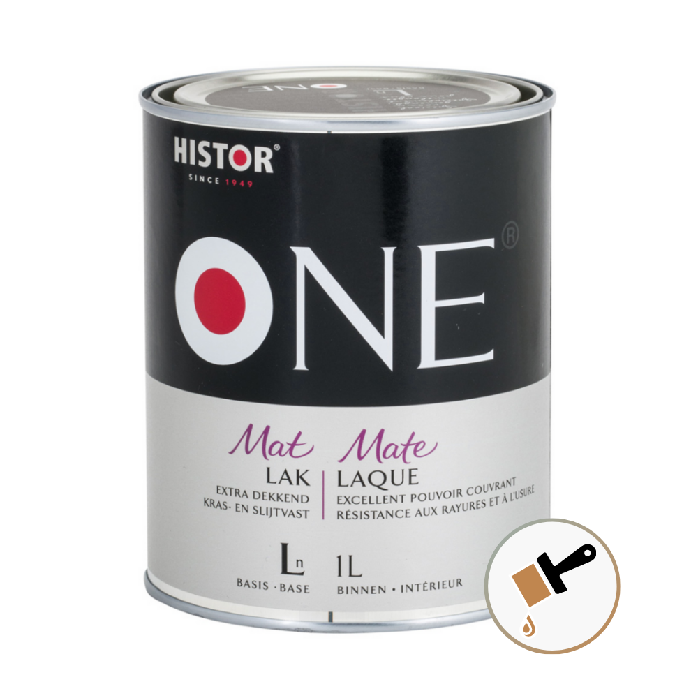 Histor One Lak Mat Acryl Inhoud: 1 Liter, Kleur: Licht