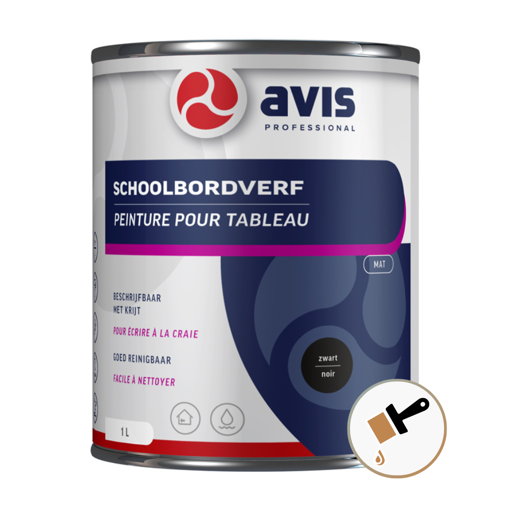 Avis Aqua Schoolbordenverf Zwart 1 Liter