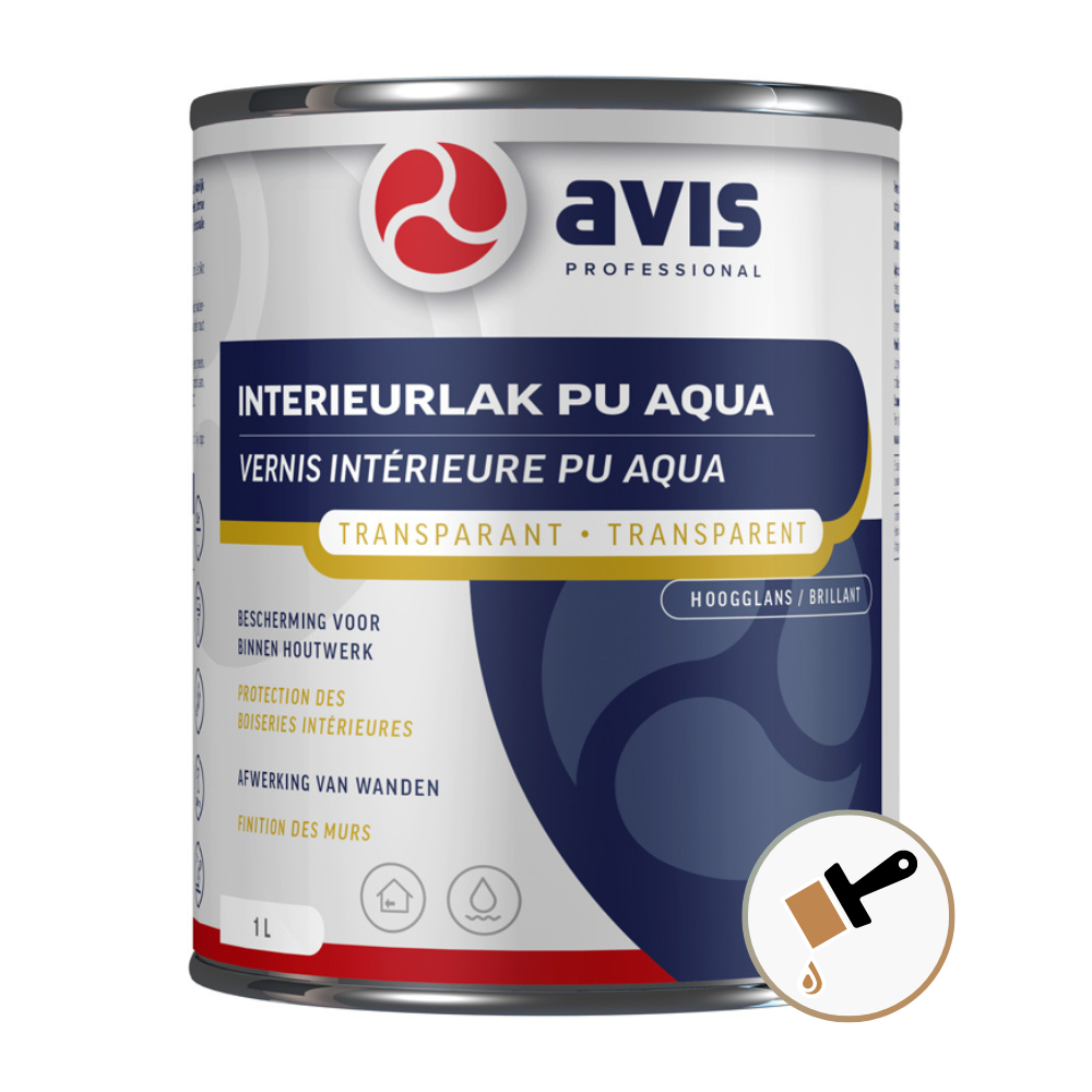 Avis Interieurlak Pu Aqua Hoogglans 1 Liter