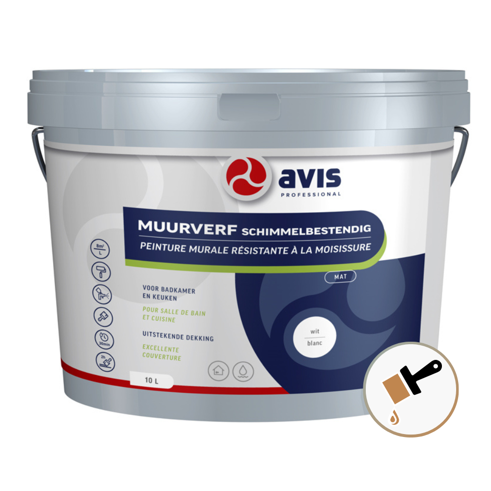 Avis Permoglaze Muurverf As Inhoud: 1 Liter, Kleur: Donker