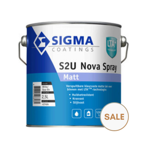 Sigma Sigma S2U Nova Spray Matt Ral 9016 Verkeerswit 2,5 liter