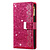 iPhone X hoesje - Bookcase - Koord - Pasjeshouder - Portemonnee - Glitter - Bloemenpatroon - Kunstleer - Roze