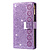 iPhone X hoesje - Bookcase - Koord - Pasjeshouder - Portemonnee - Glitter - Bloemenpatroon - Kunstleer - Paars