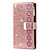 iPhone 12 Pro Max hoesje - Bookcase - Koord - Pasjeshouder - Portemonnee - Glitter - Bloemenpatroon - Kunstleer - Rose Goud