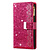 Samsung Galaxy S10 Plus hoesje - Bookcase - Koord - Pasjeshouder - Portemonnee - Glitter - Bloemenpatroon - Kunstleer - Roze