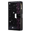 Samsung Galaxy A22 5G hoesje - Bookcase - Koord - Pasjeshouder - Portemonnee - Glitter - Bloemenpatroon - Kunstleer - Zwart