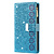 Samsung Galaxy A22 5G hoesje - Bookcase - Koord - Pasjeshouder - Portemonnee - Glitter - Bloemenpatroon - Kunstleer - Blauw