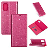 iPhone 8 hoesje - Bookcase - Pasjeshouder - Portemonnee - Glitter - TPU - Roze