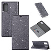 iPhone 8 hoesje - Bookcase - Pasjeshouder - Portemonnee - Glitter - TPU - Grijs