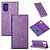 iPhone 8 hoesje - Bookcase - Pasjeshouder - Portemonnee - Glitter - TPU - Paars
