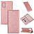 iPhone XR hoesje - Bookcase - Pasjeshouder - Portemonnee - Glitter - TPU - Rose Goud