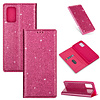 iPhone XS Max hoesje - Bookcase - Pasjeshouder - Portemonnee - Glitter - TPU - Roze