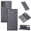 Samsung Galaxy S10 hoesje - Bookcase - Pasjeshouder - Portemonnee - Glitter - TPU - Grijs