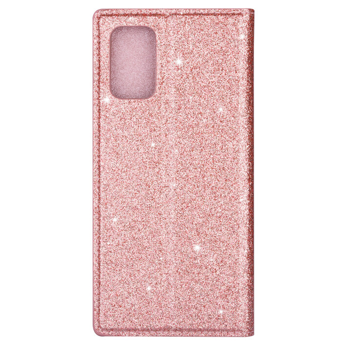 JVS Products Samsung Galaxy S10 hoesje - Bookcase - Pasjeshouder - Portemonnee - Glitter - TPU - Rose Goud
