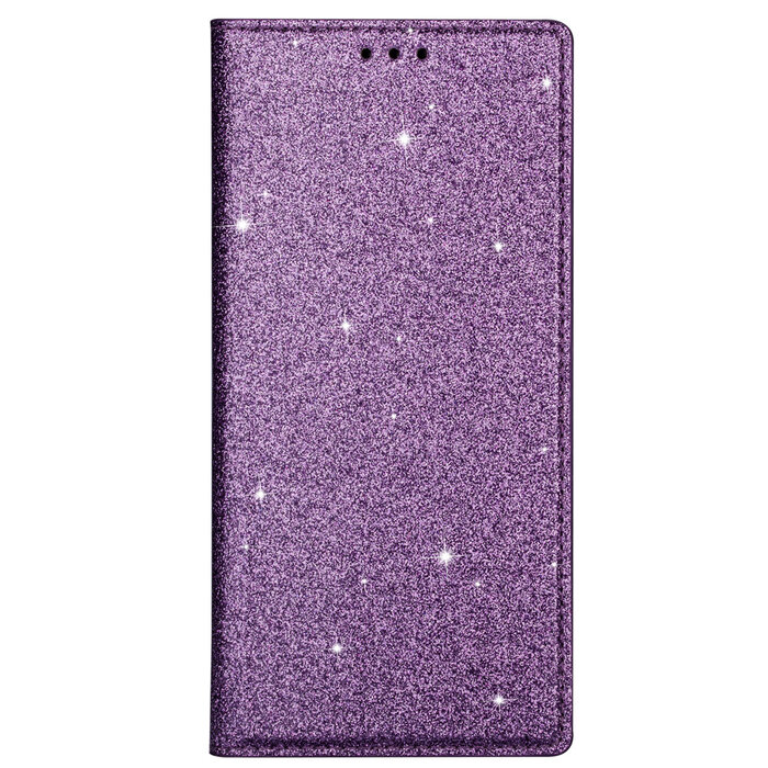 JVS Products Samsung Galaxy S10 hoesje - Bookcase - Pasjeshouder - Portemonnee - Glitter - TPU - Paars