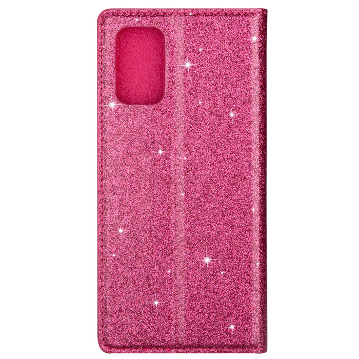 JVS Products Samsung Galaxy S10 Plus hoesje - Bookcase - Pasjeshouder - Portemonnee - Glitter - TPU - Roze