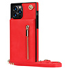 iPhone 7 hoesje - Backcover - Pasjeshouder - Portemonnee - Koord - Kunstleer - Rood