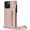 iPhone XS Max hoesje - Backcover - Pasjeshouder - Portemonnee - Koord - Kunstleer - Rose Goud