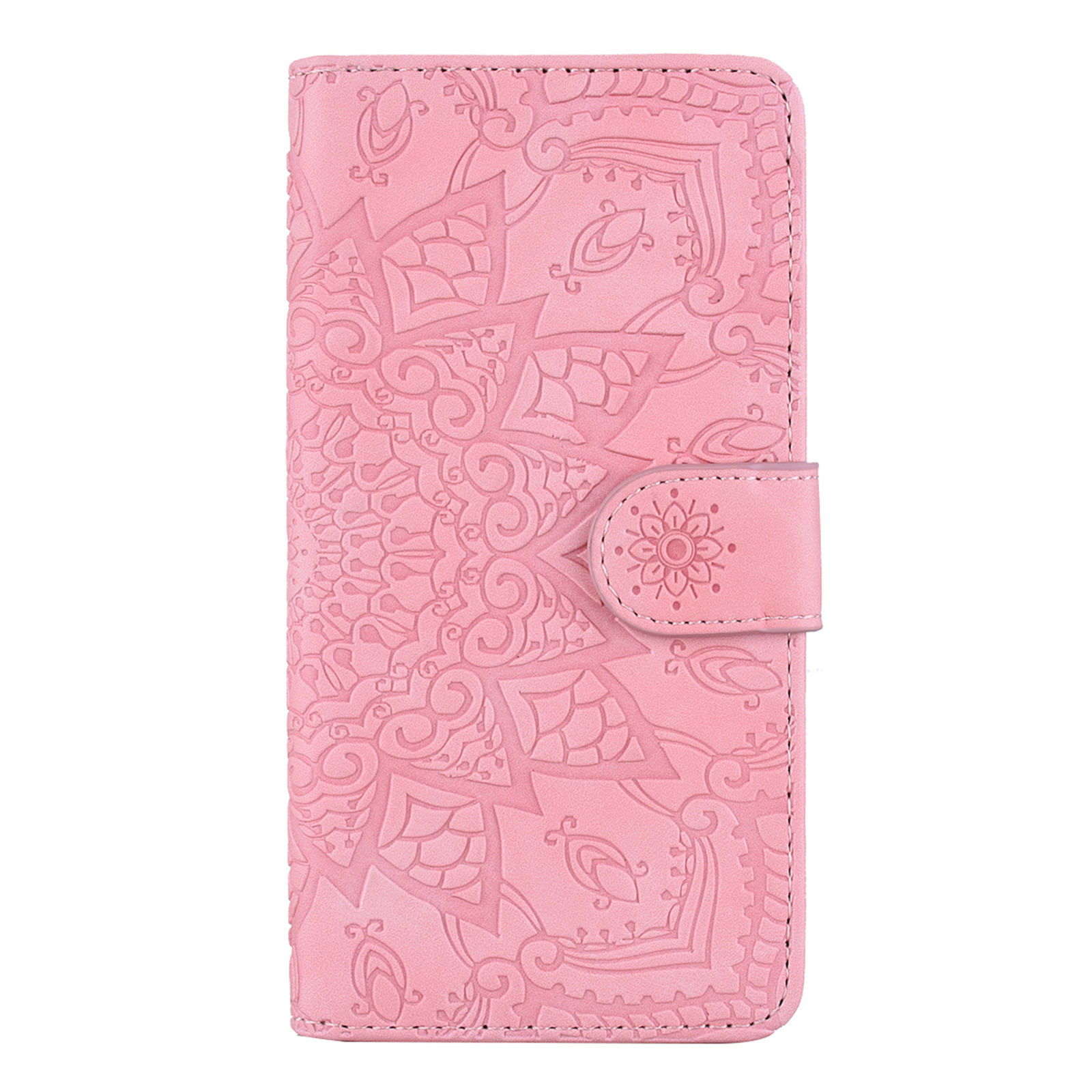JVS Products iPhone 12 Pro hoesje - Bookcase - Pasjeshouder - Portemonnee - Mandalapatroon - Kunstleer - Roze