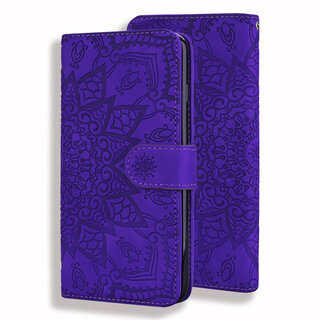 JVS Products Samsung Galaxy S10 hoesje - Bookcase - Pasjeshouder - Portemonnee - Mandalapatroon - Kunstleer - Paars