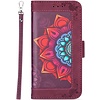 iPhone XS Max hoesje - Bookcase - Koord - Pasjeshouder - Portemonnee - Mandalapatroon - Kunstleer - Bordeaux Rood