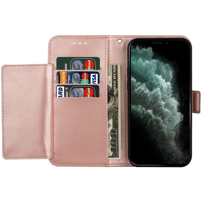 JVS Products iPhone XS Max hoesje - Bookcase - Koord - Pasjeshouder - Portemonnee - Mandalapatroon - Kunstleer - Roze