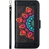iPhone 12 Pro hoesje - Bookcase - Koord - Pasjeshouder - Portemonnee - Mandalapatroon - Kunstleer - Zwart