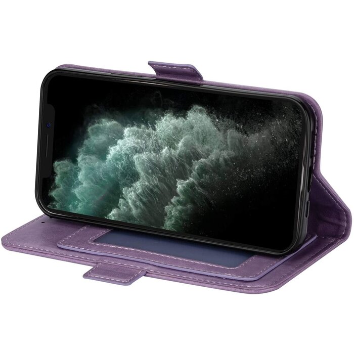 JVS Products iPhone 12 Pro Max hoesje - Bookcase - Koord - Pasjeshouder - Portemonnee - Mandalapatroon - Kunstleer - Wit