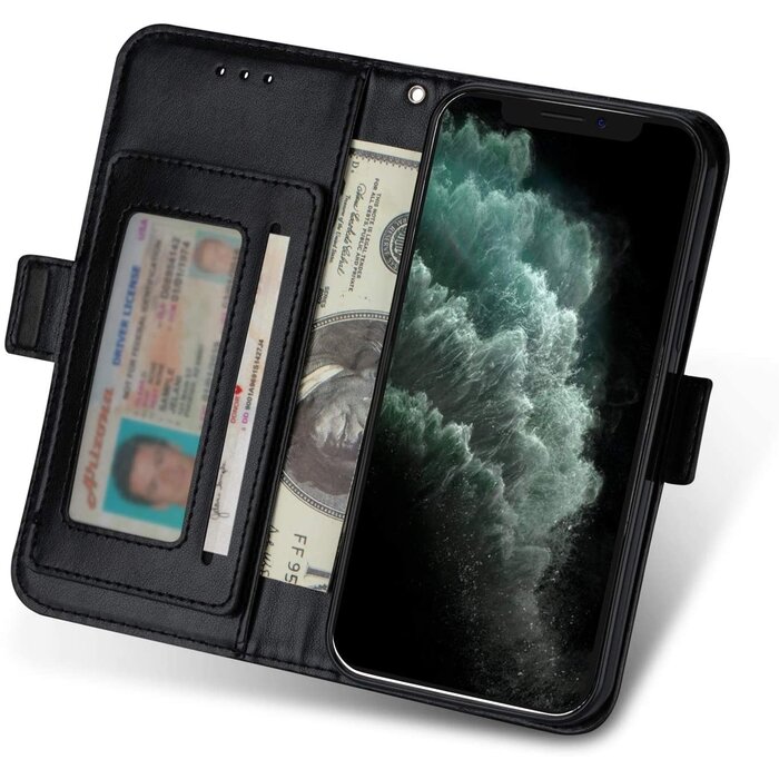 JVS Products Samsung Galaxy S21 Plus hoesje - Bookcase - Koord - Pasjeshouder - Portemonnee - Mandalapatroon - Kunstleer - Zwart