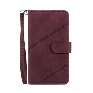 JVS Products iPhone XS hoesje - Bookcase - Koord - Pasjeshouder - Portemonnee - Kunstleer - Bordeaux Rood