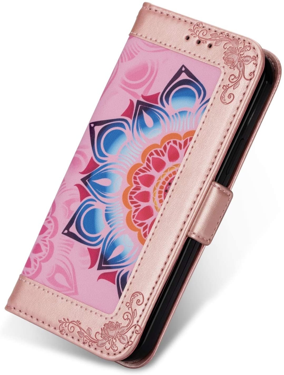 JVS Products Samsung Galaxy S20 Plus hoesje - Bookcase - Koord - Pasjeshouder - Portemonnee - Mandalapatroon - Kunstleer - Roze