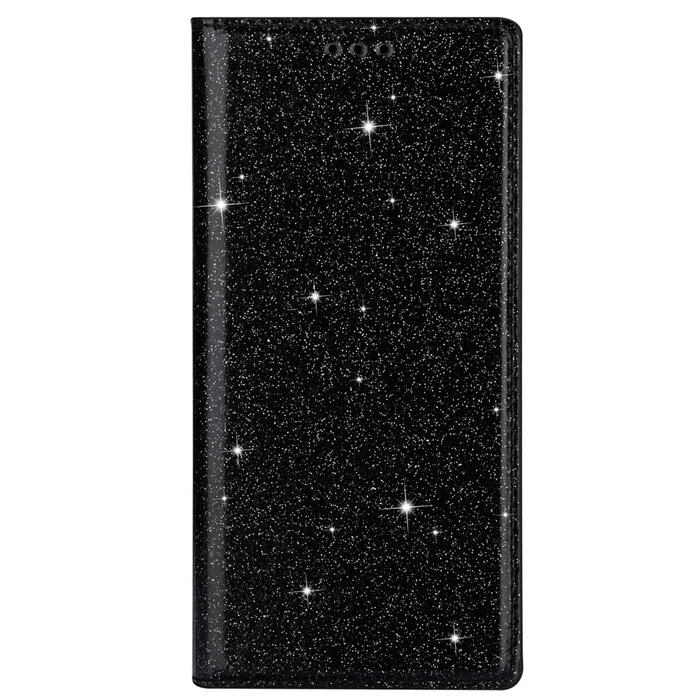 JVS Products Samsung Galaxy S21 Ultra hoesje - Bookcase - Pasjeshouder - Portemonnee - Glitter - TPU - Zwart